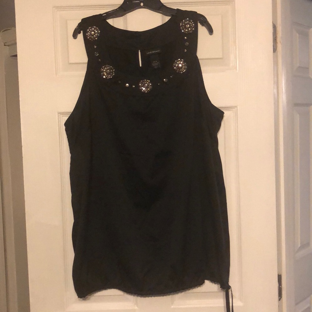 Black satin dressy tank 2/$20